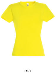 SOL'S MISS Női kereknyakú rövid ujjú pamut póló SO11386, Lemon-XL