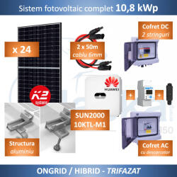 Huawei Sistem fotovoltaic Monofazat 10, 8 kWp (SGS-KIT10)
