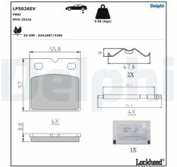 DELPHI set placute de frana, frana de parcare cu disc DELPHI LP5026EV (LP5026EV) - automobilus