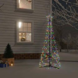 vidaXL kúp alakú karácsonyfa 200 színes LED-del 70 x 180 cm (343504) - balena