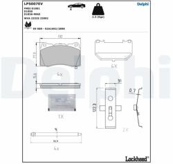 DELPHI set placute frana, frana disc DELPHI LP5007EV (LP5007EV)