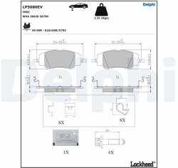 DELPHI set placute frana, frana disc DELPHI LP5080EV (LP5080EV)