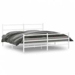 vidaXL fehér fém ágykeret fej- és lábtámlával 193 x 203 cm (355438) - balena