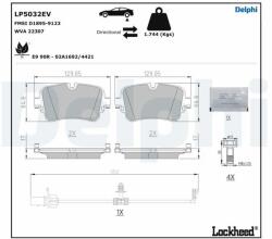 DELPHI set placute frana, frana disc DELPHI LP5032EV (LP5032EV)