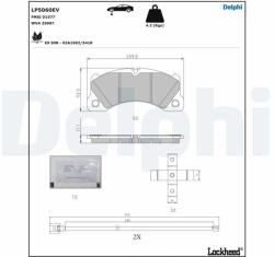 DELPHI set placute frana, frana disc DELPHI LP5060EV (LP5060EV)