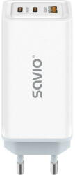 SAVIO Incarcator de retea SAVLA-07 2x USB Type-C, USB GaN 65W Alb (SAVLA-07)