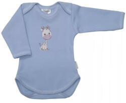 Babastar hosszú ujjú pamut body (80) Zsiráf It's a boy! kék - babastar