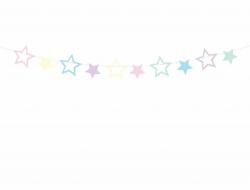  Girland - Csillagok - Pasztell 1, 4m