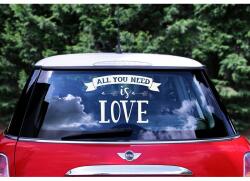  Matrica esküvői autóhoz - "All you need is Love" - 33x45cm