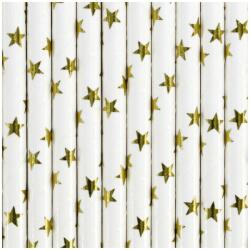 Papírszívószálak - Stars - 19, 5 cm (10 db) Egyéb változatok: Arany