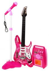  Elektromos gitár + mikrofon + erősítő Rózsaszín: Rózsaszín