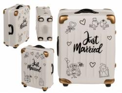 Esküvői persely-bőrönd kerekeken - Just Married