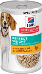 Hill's Hrana umeda pentru caini Hill's SP Canine Perfect Weight Adult cu Pui si Legume, 363 g