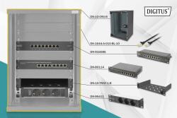 ASSMANN 10 inch network bundle, including 9U cabinet, black shelf, PDU, 8-port switch, CAT 6 patch panel (DN-10-SET-2-B)