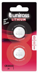  Gombelem Uniross CR2025 3V lítium 2 db -os
