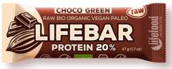 Lifefood Baton cu ciocolata si proteine raw Lifebar Bio, 47g, Lifefood