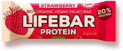 Lifefood Baton proteic cu capsuni raw Lifebar Bio, 47g, Lifefood