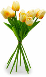  10 szálas tulipán csokor művirág - sárga árnyalatok (110622)