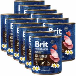 Brit Brit premium by Nature Conservă de curcan & ficat 12 x 800 g