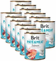 Brit Conservă Brit Paté & Meat Salmon, 12 x 800 g