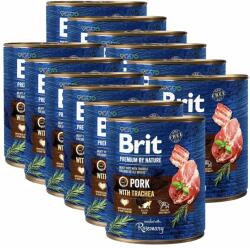Brit Brit premium by Nature Conservă de porc & trahee 12 x 800 g