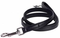 COLLAR Lesă din piele netedă 122cm, 18mm - negru