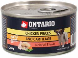 ONTARIO Conservă ONTARIO Junior pentru câini, Bucăți de pui + Cartilaj, 200g