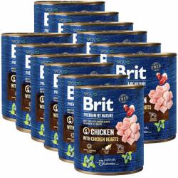 Brit Brit premium by Nature Conservă cu pui & inimi 12 x 800 g