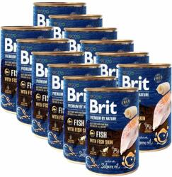 Brit Brit premium by Nature Conservă cu pește & piele de pește 12 x 400 g