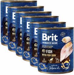 Brit Brit premium by Nature Conservă cu pește & piele de pește 6 x 800 g