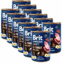 Brit Brit premium by Nature Conservă de curcan & ficat 12 x 400 g
