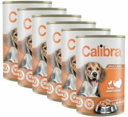 Calibra Conservă Calibra Dog Adult curcan și pui 6 x 1240 g
