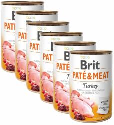 Brit Conservă Brit Paté & carne de curcan 6 x 400 g