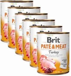 Brit Conservă Brit Paté & carne de curcan 6 x 800 g