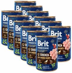 Brit Brit premium by Nature Conservă cu pui & inimi 12 x 400 g