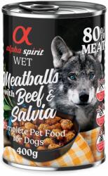 Alpha Spirit Alpha Spirit Dog Meatballs 6 x 400 g - Vită și salvie