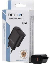 Beline Incarcator de retea Charger 30W USB-C + USB-A, black (Beli02172) - pcone