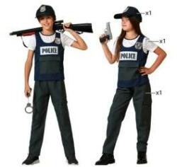 BigBuy Costum Deghizare pentru Copii Polițist Mărime 7-9 Ani
