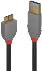 Lindy 36768 USB kábel 3 M USB 3.2 Gen 1 (3.1 Gen 1) USB A Micro-USB B Fekete (36768) (36768)