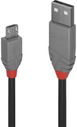 Lindy 36735 USB kábel 5 M USB 2.0 USB A Micro-USB B Fekete, Szürke (36735) (36735)