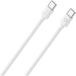 RealPower 404306 USB-C apa - USB-C apa Adat és töltő kábel - Fehér (1m) (404306) (404306)