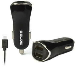 Beline Incarcator de retea Car charger 2xUSB + USB-C 2, 1A black (Beli0005) - pcone