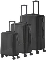 Travelite Bali fekete 4 kerekű 3 részes bőrönd szett (Bali-szett-fekete)
