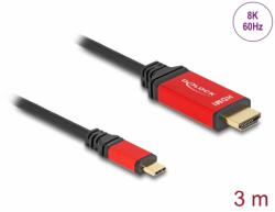 Delock Cablu USB type C la HDMI (DP Alt Mode) 8K60Hz/4K240Hz T-T HDR 3m, Delock 80097 (80097)