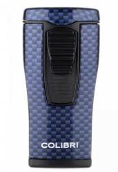 Colibri Monaco Blue Carbon Fiber hármas piramis lángú szúrólángos szivar öngyújtó - kék karbon mintás (C-LI880T13)