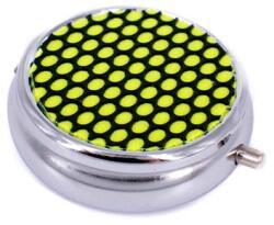 Angelo kör alakú színes zsebhamutál - króm, sárga pöttyös (A-400802-11)