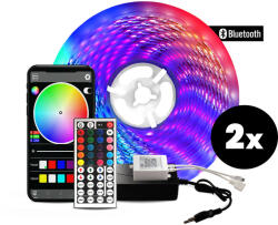 AGA LED szalag 5m + vezérlő + forrás Aga 2x Bluetooth RGB (K16821)