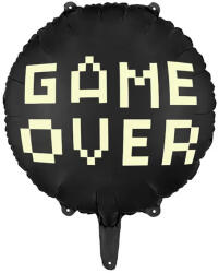 PartyDeco S. r. o Fólia lufi, Game over, 45 cm, fekete