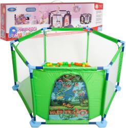 Majlo Toys Hexagon Fence gyerek járóka 40 labdával - zöld