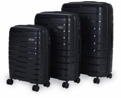 Touareg fekete polypropylén négy kerekű bőrönd szett MATRIX